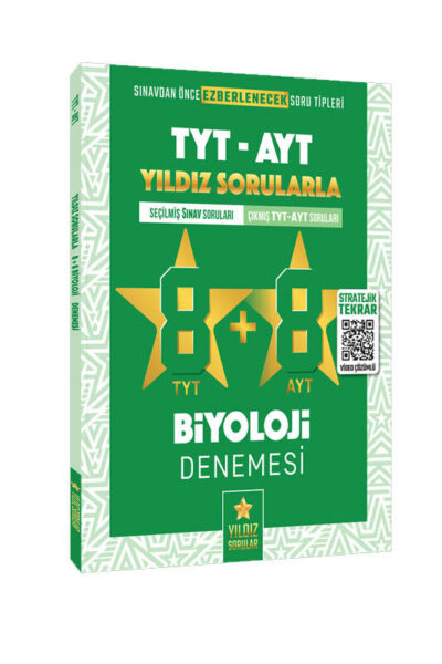 Yıldız Sorular Yayınları 2022 TYT AYT Biyoloji 8+8 Deneme Video Çözümlü