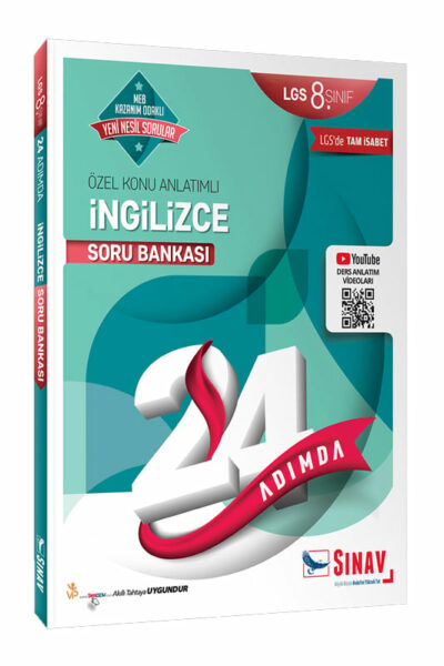 Sınav Yayınları 8. Sınıf LGS İngilizce 24 Adımda Özel Konu Anlatımlı Soru Bankası
