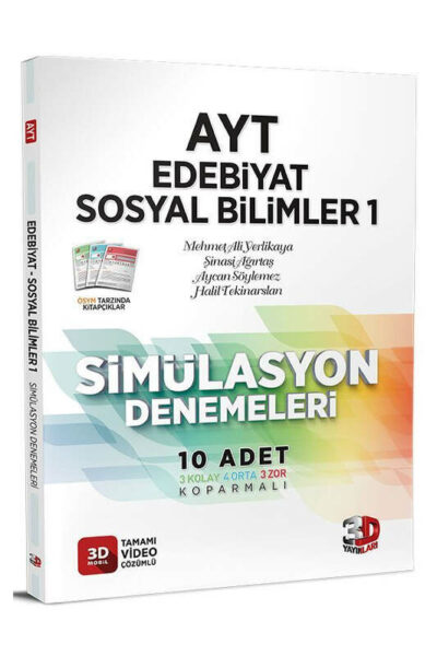 3D Yayınları 2023 AYT Edebiyat Sosyal Bilimler 1 Simülasyon 10 Deneme