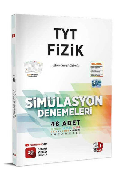 3D Yayınları 2023 TYT Fizik Simülasyon 48 Deneme