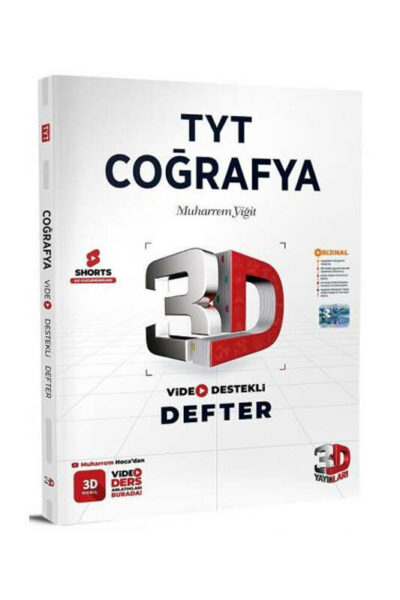 3D Yayınları 2024 TYT Coğrafya Video Destekli Defter