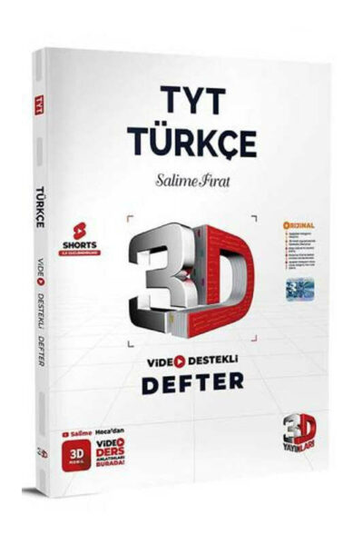 3D Yayınları 2024 TYT Türkçe Video Destekli Defter