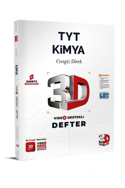 3D Yayınları 2024 TYT Kimya Video Destekli Defter