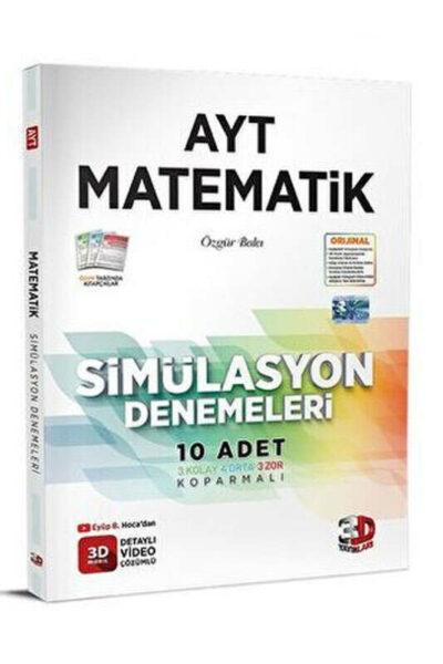 9786051949840 3D Yayınları, 2024, Matematik Kitabı, AYT Kitap, Deneme Kitabı