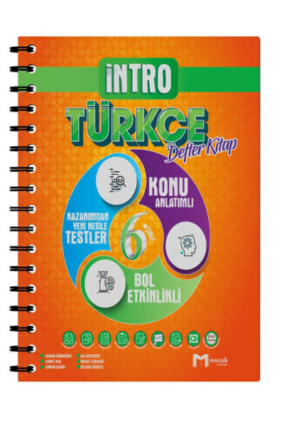 Mozaik Yayınları 6. Sınıf Türkçe İntro Defter Kitap