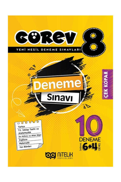 Nitelik Yayınları 8.Sınıf 10 Deneme Sınavı (6 Sarmal+4 Genel)