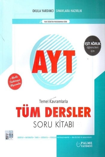 Palme Yayınları AYT Eşit Ağırlık Temel Kavramlarla Tüm Dersler Soru Kitabı