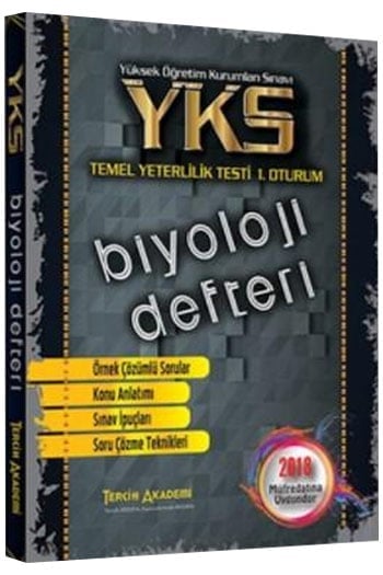 Tercih Akademi Yayınları 2018 YKS 1. Oturum TYT Biyoloji Defteri