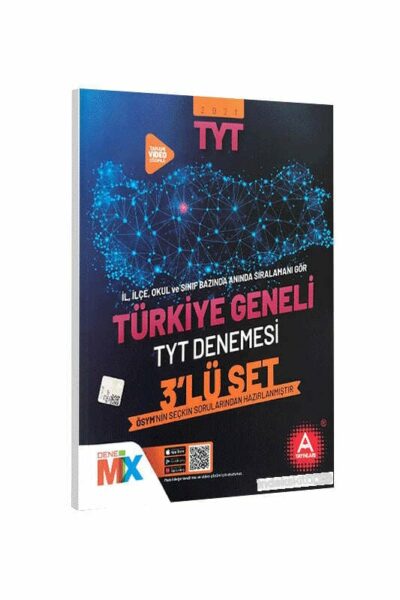 A Yayınları 2021 Türkiye Geneli Çıkmış Sorular Denemesi 3 lü Set