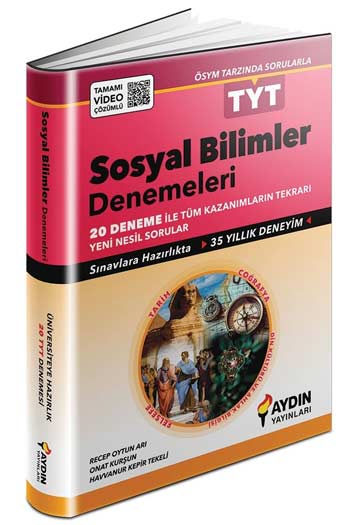 Aydın Yayınları TYT Sosyal Bilimler Tamamı V ideo Çözümlü 20'li Denemeleri