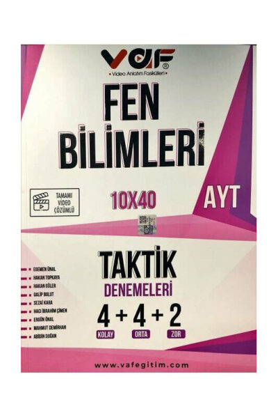 Vaf Yayınları AYT Fen Bilimleri Taktik Bende 10 x 40 Denemeleri