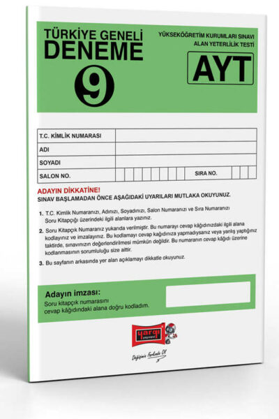 AYT Türkiye Geneli Deneme Sınavı - 9 Yargı Yayınları