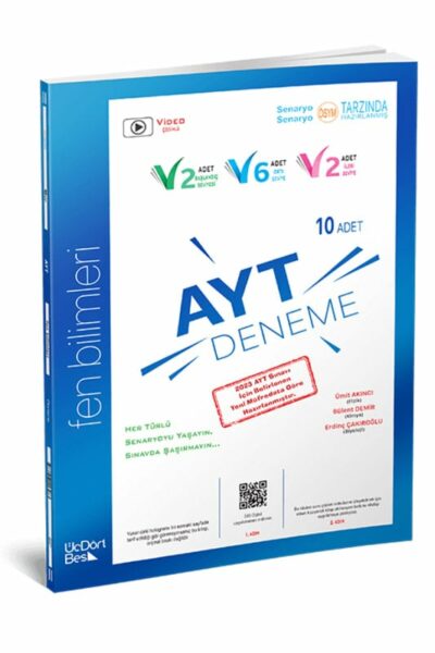 ÜçDörtBeş Yayınları AYT Fen Bilimleri 10 Deneme