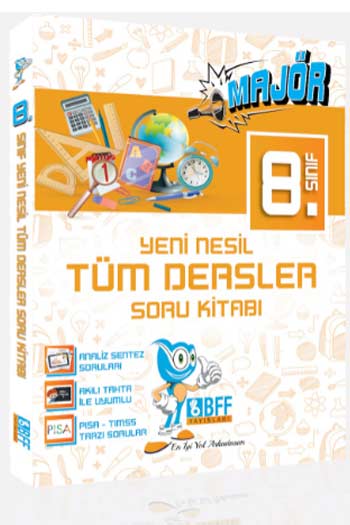 BFF Yayınları 8. Sınıf Majör Yeni Nesil Tüm Dersler Soru Kitabı