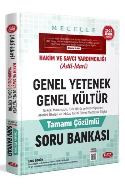 Data Yayınları Mecelle Hakim ve Savcı Yardımcılığı (Adli-İdari) Genel Yetenek - Genel Kültür Soru Bankası
