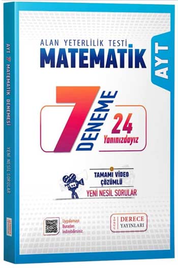 Derece Yayınları AYT Matematik Tamamı Video Çözümlü 7 Deneme