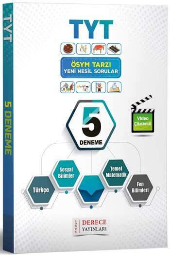 Derece Yayınları TYT Tamamı Çözümlü 5 Deneme