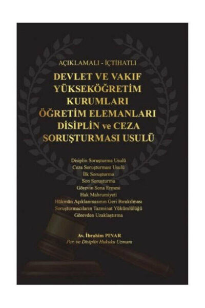 Mahalli İdareler Derneği Yayınları Devlet ve Vakıf Yükseköğretim Kurumları Öğretim Elemanları Disiplin ve Ceza Soruşturması Usulü