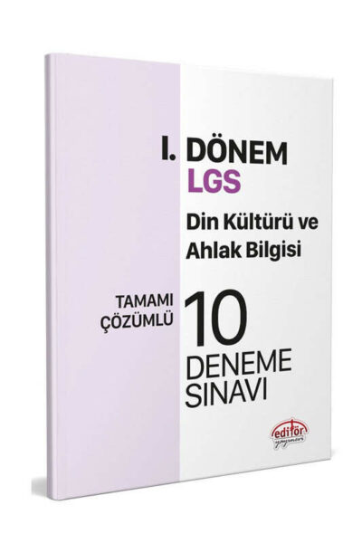 Editör Yayınları LGS 1.Dönem Din Kültürü ve Ahlak Bilgisi Tamamı Çözümlü 10 Deneme