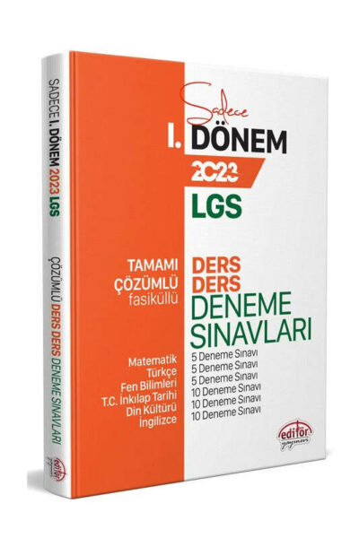 Editör Yayınları LGS 1.Dönem Ders Ders Tamamı Çözümlü Deneme Sınavları