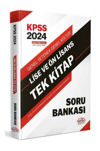 Editör Yayınları 2024 KPSS Lise ve Önlisans Tek Kitap Soru Bankası