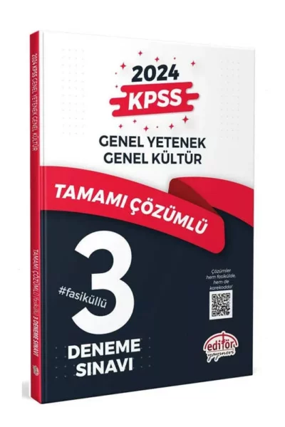 Editör Yayınları 2024 KPSS GK-GY Tamamı Çözümlü Fasikül 3 Deneme Sınavı