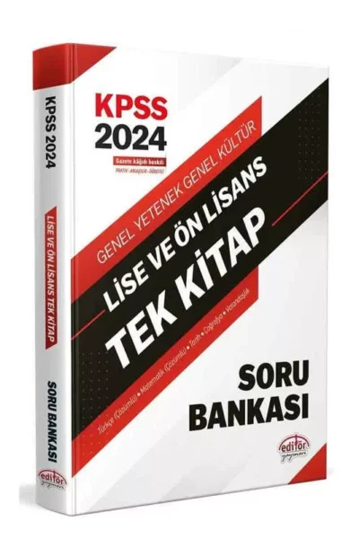 Editör Yayınları 2024 KPSS Lise ve Önlisans Tek Kitap Soru Bankası