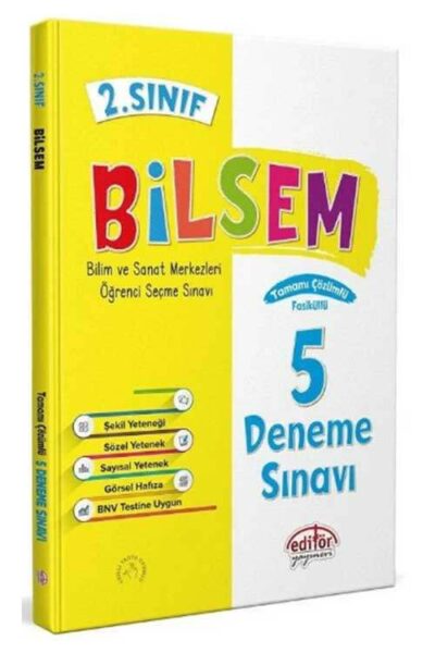 Editör Yayınları 2. Sınıf Bilsem Hazırlık 5 Deneme