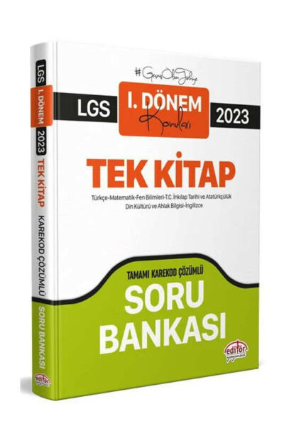 Editör Yayınları 2023 LGS 1. Dönem Tüm Dersler Soru Bankası (Karekod Çözümlü)