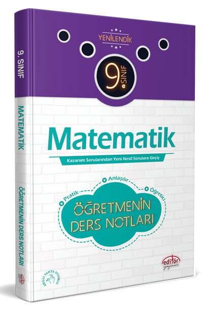 Editör Yayınları 9.Sınıf Matematik Öğretmenin Ders Notları