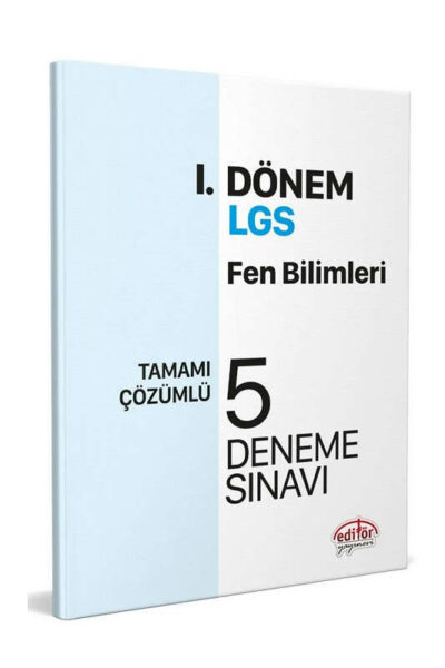 Editör Yayınları LGS 1.Dönem Fen Bilimleri Tamamı Çözümlü 5 Deneme
