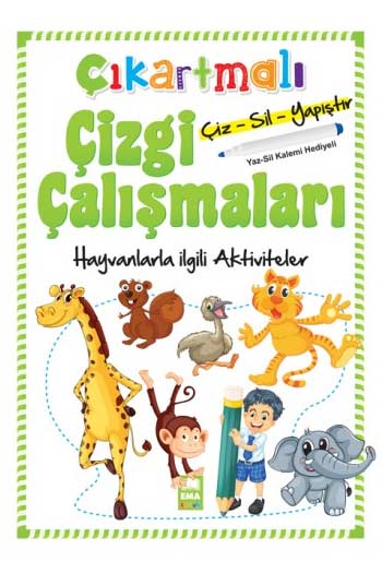Ema Kitap Çıkartmalı Çizgi Çalışmaları Hayvanlar