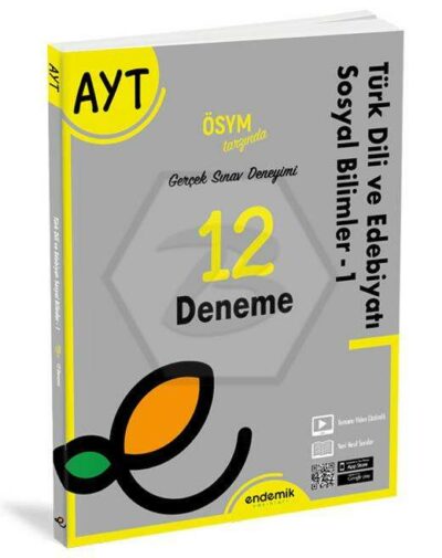 Endemik Yayınları 2022 AYT Türk Dili ve Edebiyatı Sosyal Bilimler 12 Deneme Sınavı
