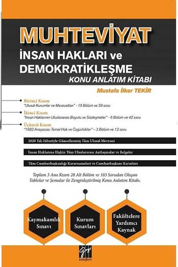 Gazi Kitabevi Muhteviyat İnsan Hakları ve Demokratikleşme Konu Anlatım Kitabı