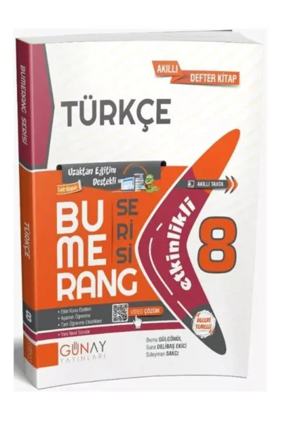 Günay Yayınları 2024 8. Sınıf Türkçe Etkinlikli Bumerang Serisi