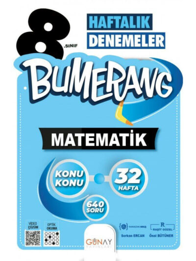 Günay Yayınları 8. Sınıf Bumerang 32 Haftalık Matematik Denemeleri