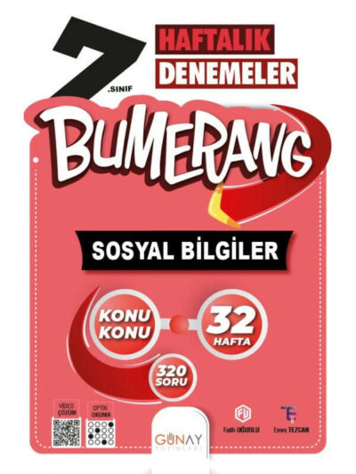 Günay Yayınları 7.Sınıf Bumerang 32 Haftalık Sosyal Bilgiler Denemeleri