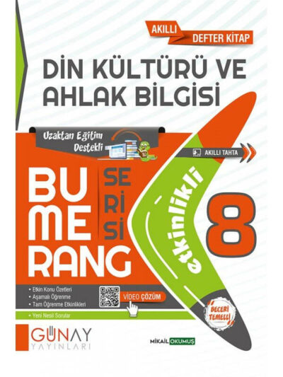Günay Yayınları 8. Sınıf Bumerang Etkinlikli  Din Kültürü ve Ahlak Bilgisi