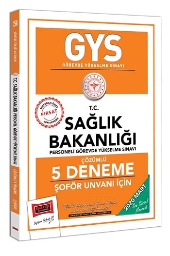 Yargı Yayınları 2020 GYS T.C. Sağlık Bakanlığı Şoför Unvanı İçin Çözümlü 5 Deneme