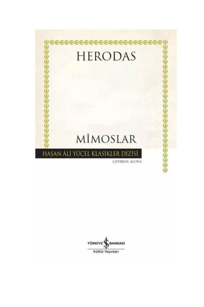 İş Bankası Kültür Yayınları Mimoslar