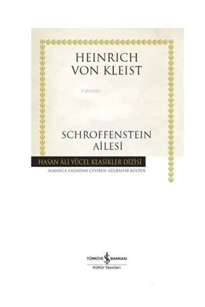 İş Bankası Kültür Yayınları Schroffenstein Ailesi