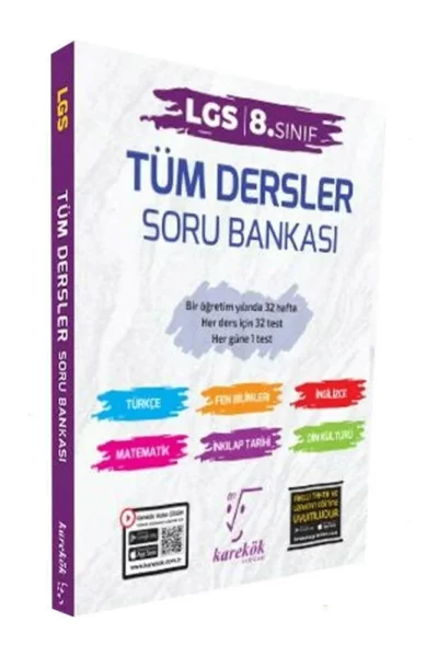 Karekök Yayınları 2024 LGS 8.Sınıf Tüm Dersler Soru Bankası