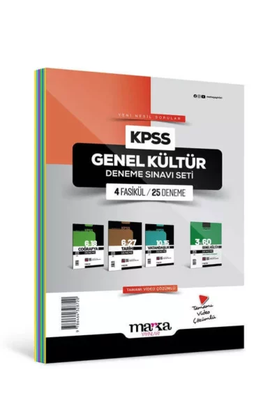 Marka Yayınları 2024 KPSS Genel Kültür Deneme Sınavı Seti 4 Fasikül