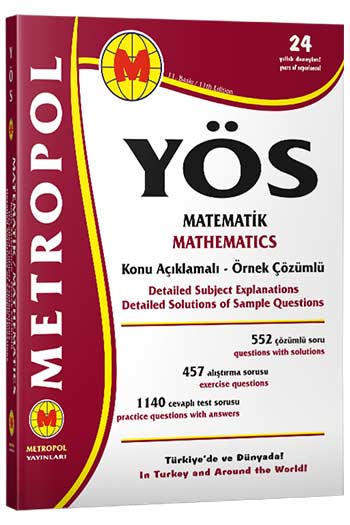 Metropol Yayınları YÖS Matematik Tüm Konular Konu Açıklamalı Örnek Çözümlü