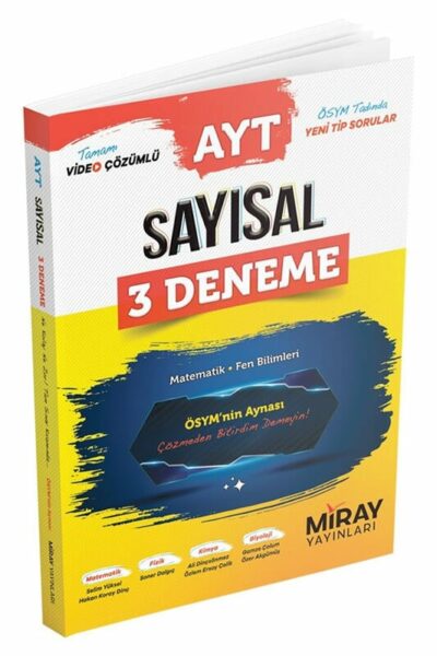 Miray Yayınları AYT Sayısal 3 Deneme Matematik Fen Bilimleri