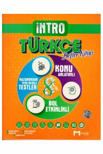 Mozaik Yayınları 8. Sınıf Türkçe İntro Defter Kitap