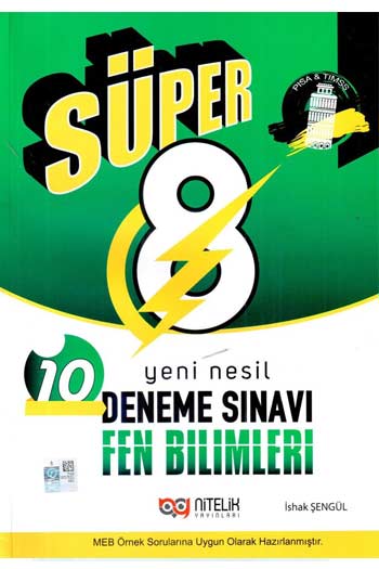 Nitelik Yayınları 8. Sınıf Fen Bilimleri Süper 10 Deneme Sınavı