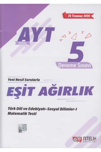 Nitelik Yayınları AYT Eşit Ağırlık Özel 5 Deneme Sınavı
