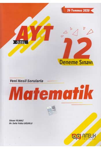 Nitelik Yayınları AYT Matematik Özel 12 Deneme Sınavı