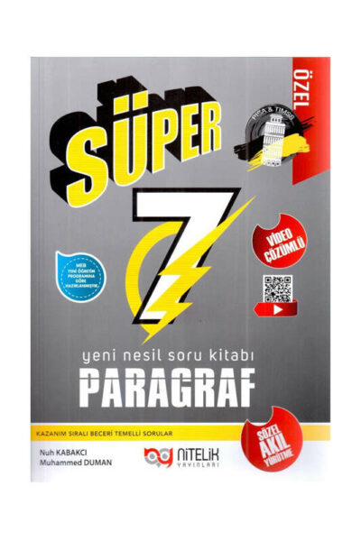 Nitelik Yayınları 7. Sınıf Paragraf Süper Yeni Nesil Soru Kitabı